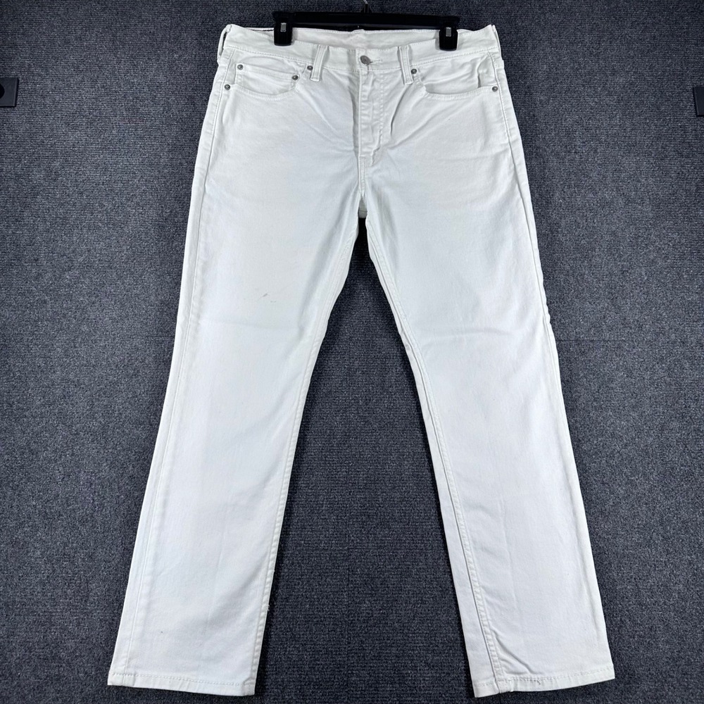 Levi's 511 Slim Fit Jeans Mens 34x29 W34 L29 White Stretch Denim